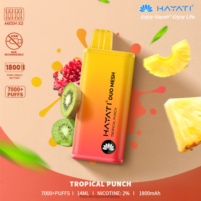 Hayati Duo Mesh de unică folosință pumn tropical BF68L184 Hayati Vape Flavours