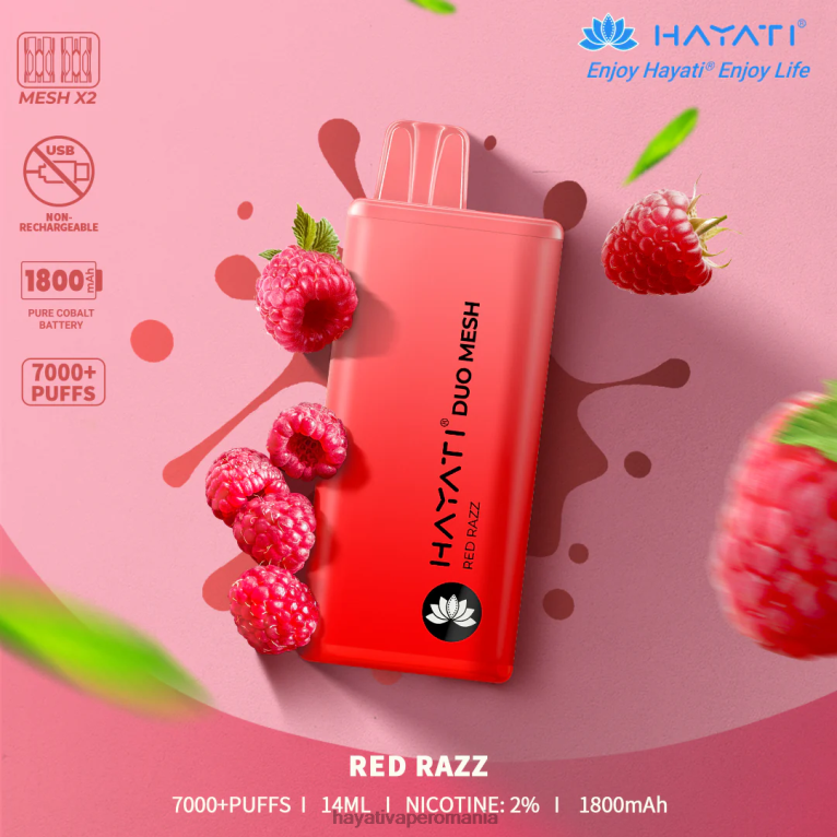 Hayati Duo Mesh de unică folosință razz roșu BF68L179 Hayati Store Romania