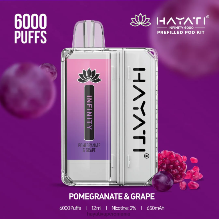 Hayati Infinity 6000 de truse de pod rodie și struguri BF68L156 Hayati Flavour Vapes