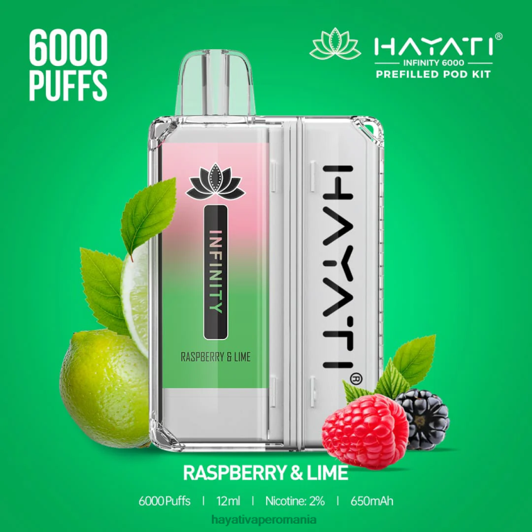 Hayati Infinity 6000 de truse de pod zmeura  lime BF68L157 Hayati Vape Company