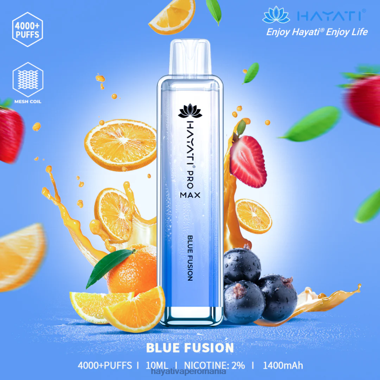 Hayati Pro Max de unică folosință fuziune albastră BF68L93 Hayati Vape Romania