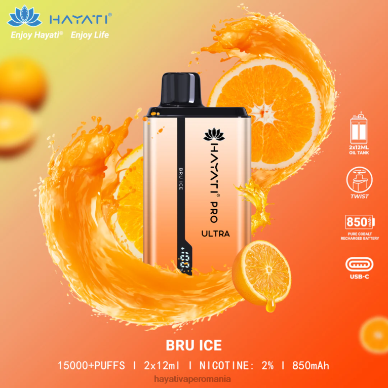 Hayati Pro Ultra 15000 pufuri de unică folosință bru ice BF68L198 Hayati Vapes Wholesale
