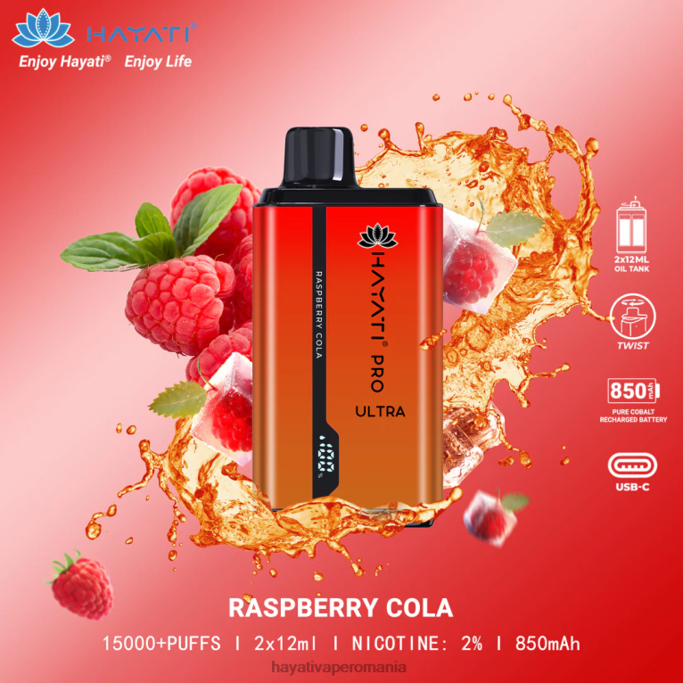 Hayati Pro Ultra 15000 pufuri de unică folosință cola cu zmeură BF68L210 Hayati Vape Price