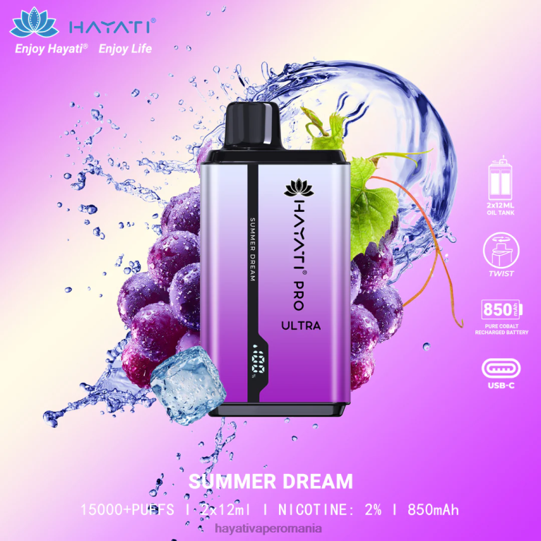 Hayati Pro Ultra 15000 pufuri de unică folosință vis de vară BF68L212 Hayati Bucharest