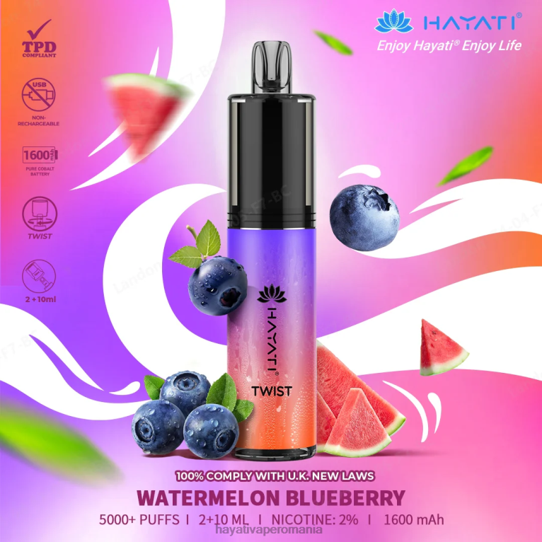 Hayati Twist de unică folosință pepene verde afine BF68L88 Hayati Vapes Wholesale