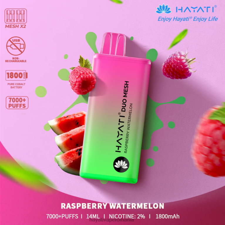 Hayati Duo Mesh de unică folosință pepene verde zmeura BF68L178 Hayati Vapes Wholesale