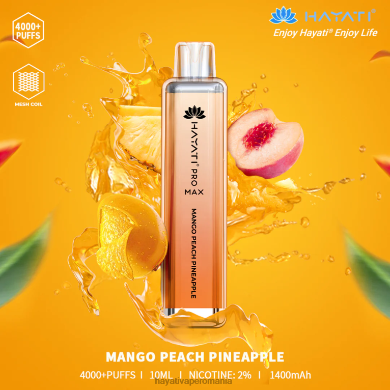 Hayati Pro Max de unică folosință mango piersici ananas BF68L111 Hayati Romania