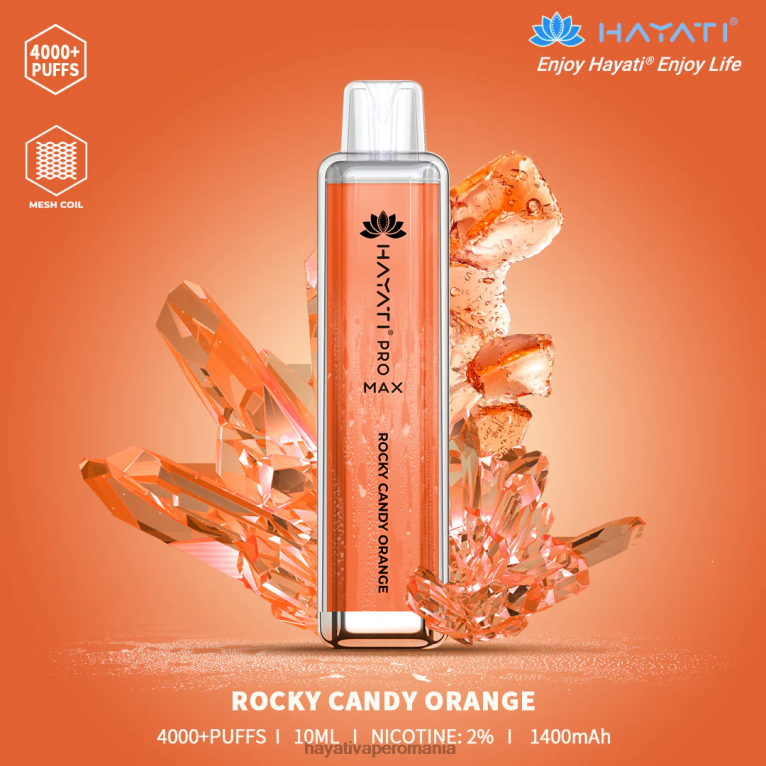 Hayati Pro Max de unică folosință portocale de bomboane stâncoase BF68L118 Hayati Vapes Wholesale