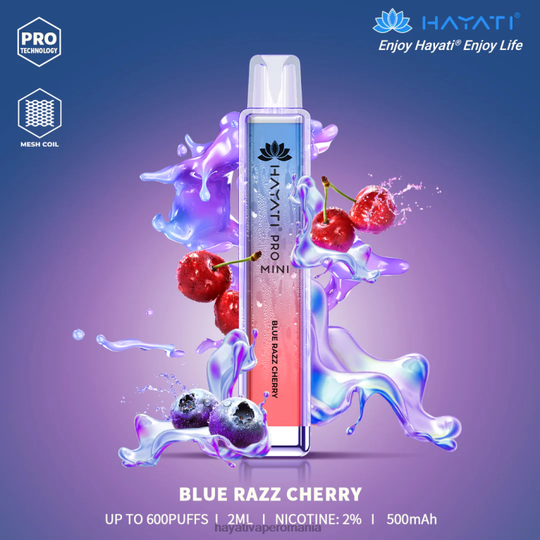 Hayati Pro Mini de unică folosință cireș albastru razz BF68L3 Hayati Vape Romania