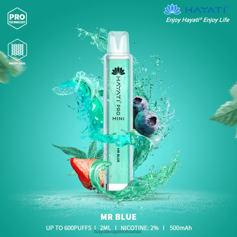 Hayati Pro Mini de unică folosință domnule albastru BF68L16 Hayati Flavour Vapes