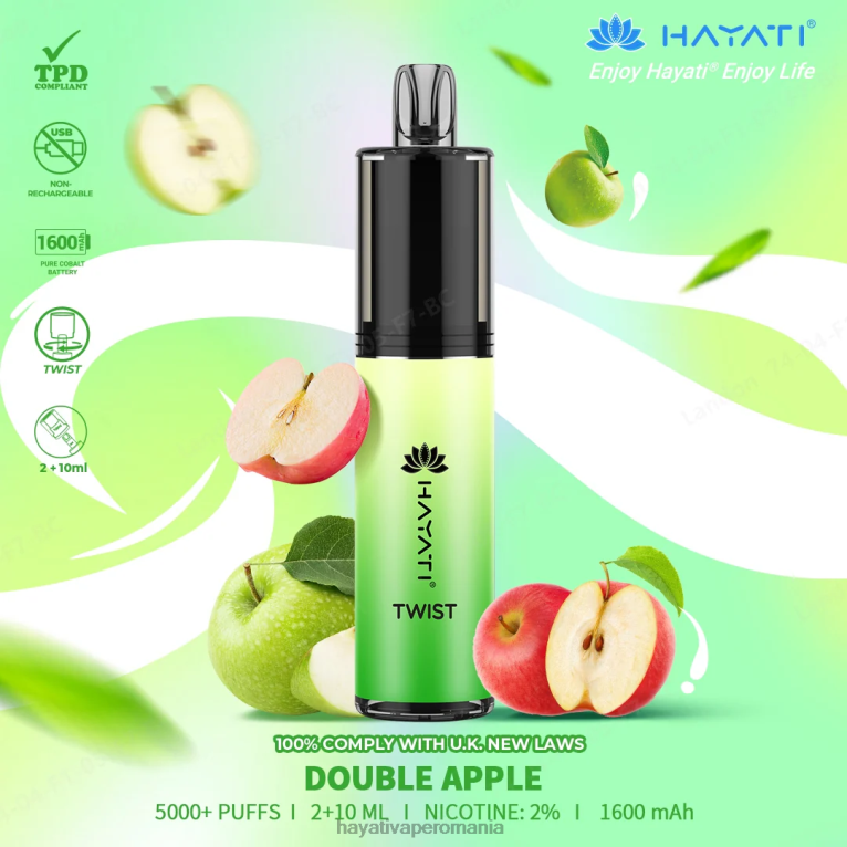 Hayati Twist de unică folosință măr dublu BF68L68 Hayati Vapes Wholesale