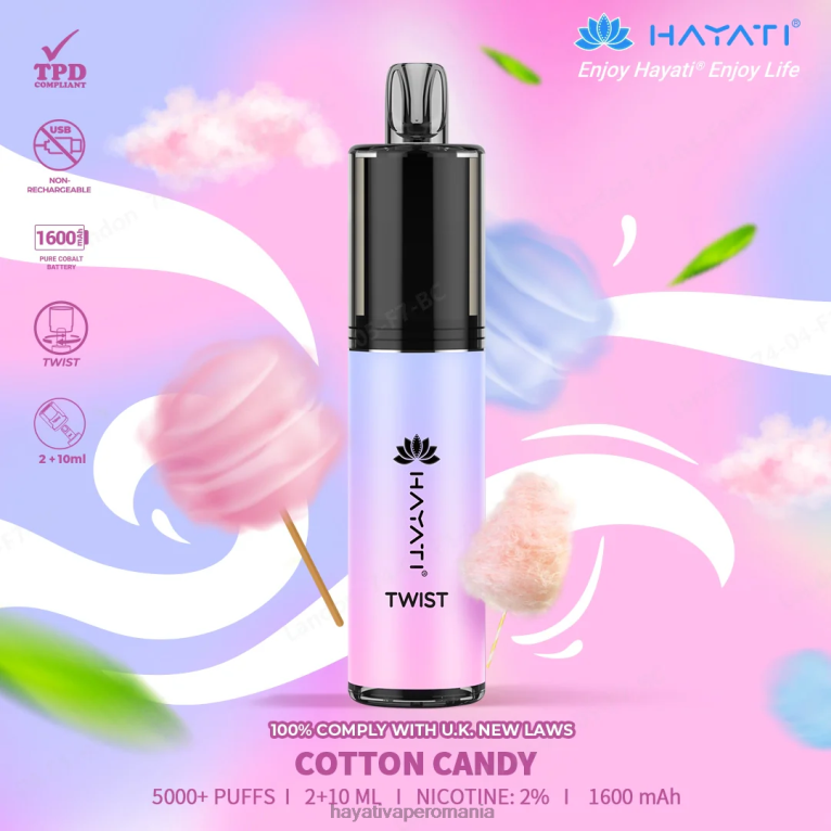Hayati Twist de unică folosință vată de zahăr BF68L67 Hayati Vape Company