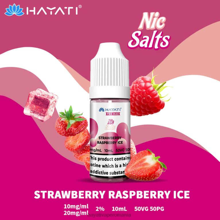Hayati Pro Max săruri nic gheață de căpșuni și zmeură BF68L245 Hayati Flavour List
