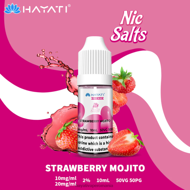 Hayati Pro Max săruri nic mojito cu căpșuni BF68L244 Hayati Vape Flavours