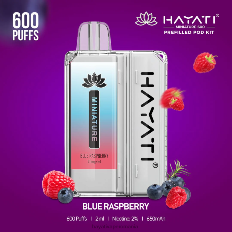 Hayati Miniature 600 de truse de pod zmeura albastra BF68L30 Hayati Vape Price